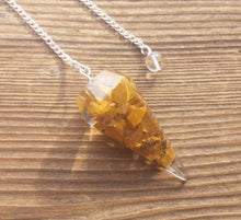 Load image into Gallery viewer, ORGONE YELLOW JASPER Gemstone Faceted Orgone Pendulum