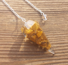 Load image into Gallery viewer, ORGONE YELLOW JASPER Gemstone Faceted Orgone Pendulum