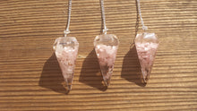 Load image into Gallery viewer, ORGONE ROSE QUARTZ Gemstone Faceted Orgone Pendulum