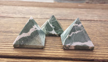 Load image into Gallery viewer, GREEN ZEBRA JASPER natural small gemstone crystal pyramid 20-22
