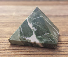 Load image into Gallery viewer, GREEN ZEBRA JASPER natural small gemstone crystal pyramid 20-22