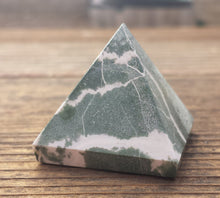 Load image into Gallery viewer, GREEN ZEBRA JASPER natural small gemstone crystal pyramid 20-22