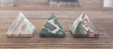 Load image into Gallery viewer, GREEN ZEBRA JASPER natural Medium gemstone crystal pyramid 27-30mm
