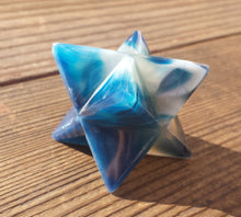 Load image into Gallery viewer, Large (50mm) BLUE ONYX Natural Gemstone Merkaba Star (One)