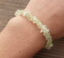 Load image into Gallery viewer, PREHNITE Natural Stone Gemstone Stretchy Chip Bracelet