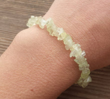 Load image into Gallery viewer, PREHNITE Natural Stone Gemstone Stretchy Chip Bracelet