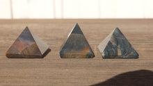Load image into Gallery viewer, BLUE TIGER EYE natural small gemstone crystal pyramid 20-22