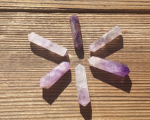 Load image into Gallery viewer, NATURAL AMETHYST Double Terminated Gemstone Crystal Pencil Point (One)