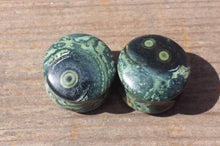Load image into Gallery viewer, Pair of Real GREEN EYE JASPER Plugs Gauges Body Jewelry Double Flared - Pick Size