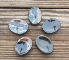 Load image into Gallery viewer, BLUE TIGER EYE Worry Stone Natural Stone Hand Carved Gemstone Worry Stone
