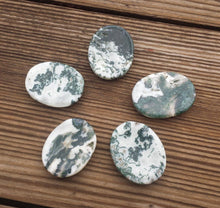 Load image into Gallery viewer, TREE AGATE Worry Stone Natural Stone Hand Carved Gemstone Worry Stone