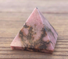 Load image into Gallery viewer, RHODONITE natural small gemstone crystal pyramid 20-22