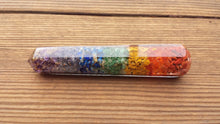 Load image into Gallery viewer, NATURAL ORGONE  7 CHAKRA layered Faceted Gemstone Massage Wand Stone Crystal Wand