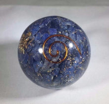 Load image into Gallery viewer, Medium (40-50mm) BLUE AVENTURINE Orgone Gemstone Sphere Orgone Sphere