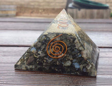Load image into Gallery viewer, Extra Large (70-75mm) RHYOLITE Orgone Gemstone Pyramid X-Large Pyramid Orgone
