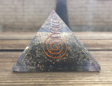 Load image into Gallery viewer, LARGE (60-65mm) PYRITE Orgone Gemstone Pyramid Large Pyramid Orgone