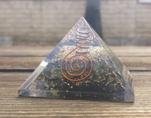 Load image into Gallery viewer, LARGE (60-65mm) PYRITE Orgone Gemstone Pyramid Large Pyramid Orgone