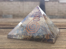 Load image into Gallery viewer, Large (60-65mm) KYANITE Orgone Gemstone Pyramid Large Pyramid Orgone