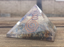 Load image into Gallery viewer, Large (60-65mm) KYANITE Orgone Gemstone Pyramid Large Pyramid Orgone