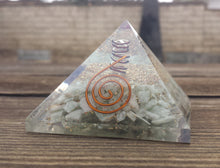 Load image into Gallery viewer, Large (60-65mm) AMAZONITE Orgone Gemstone Pyramid Large Pyramid Orgone