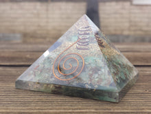 Load image into Gallery viewer, Large (60-65mm) CHRYSOPRASE Orgone Gemstone Pyramid Large Pyramid Orgone