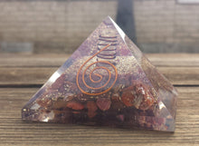 Load image into Gallery viewer, Large (60-65mm) RUBY Orgone Gemstone Pyramid Large Pyramid Orgone
