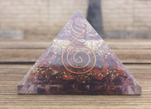 Load image into Gallery viewer, Large (60-65mm) RED TIGER EYE Orgone Gemstone Pyramid Large Pyramid Orgone