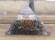 Load image into Gallery viewer, Large (60-65mm) MULTI TOURMALINE Orgone Gemstone Pyramid Large Pyramid Orgone