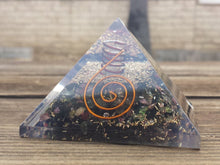 Load image into Gallery viewer, Large (60-65mm) MULTI TOURMALINE Orgone Gemstone Pyramid Large Pyramid Orgone