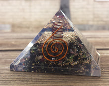 Load image into Gallery viewer, Large (60-65mm) MULTI TOURMALINE Orgone Gemstone Pyramid Large Pyramid Orgone