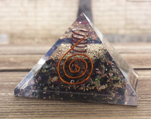 Load image into Gallery viewer, Large (60-65mm) MULTI TOURMALINE Orgone Gemstone Pyramid Large Pyramid Orgone