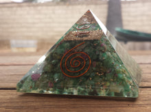 Load image into Gallery viewer, Extra Large (70-75mm) RUBY IN FUCHSITE Orgone Gemstone Pyramid X-Large Pyramid Orgone