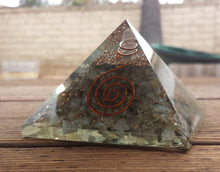 Load image into Gallery viewer, Extra Large (70-75mm) LABRADORITE Orgone Gemstone Pyramid X-Large Pyramid Orgone