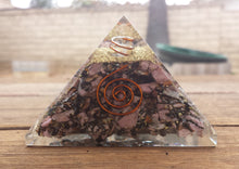 Load image into Gallery viewer, Extra Large (70-75mm) RHODONITE Orgone Gemstone Pyramid X-Large Pyramid Orgone
