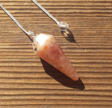 Load image into Gallery viewer, SUNSTONE Natural Stone Gemstone Faceted Pendulum