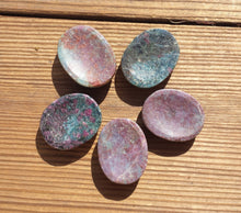 Load image into Gallery viewer, RUBY IN KYANITE Worry Stone Natural Stone Hand Carved Gemstone Worry Stone