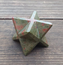 Load image into Gallery viewer, Large (50mm) UNAKITE Natural Gemstone Merkaba Star (One)