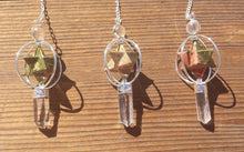 Load image into Gallery viewer, Natural UNAKITE Gemstone 3 Stone Merkaba Spinning Star Faceted Pendulum