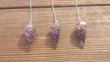 Load image into Gallery viewer, ORGONE AMETHYST Gemstone Faceted Orgone Pendulum