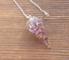 Load image into Gallery viewer, ORGONE AMETHYST Gemstone Faceted Orgone Pendulum