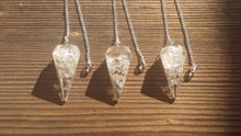 Load image into Gallery viewer, ORGONE CLEAR QUARTZ Gemstone Faceted Orgone Pendulum