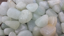 Load image into Gallery viewer, THREE (3) PRASIOLITE Tumbled Stones Medium Natural Tumble Stones
