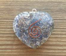 Load image into Gallery viewer, ORGONE BLUE AVENTURINE Gemstone Heart Shaped Pendant Orgone (One)
