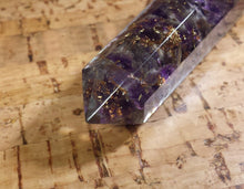 Load image into Gallery viewer, ORGONE AMETHYST Faceted Gemstone Massage Wand Stone Crystal Wand