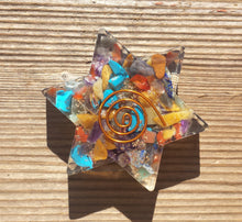 Load image into Gallery viewer, 7 CHAKRA MIXED Orgone Gemstone Star Charging Plate