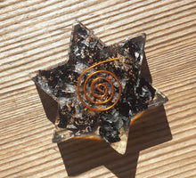 Load image into Gallery viewer, BLACK TOURMALINE Orgone Gemstone Star Charging Plate