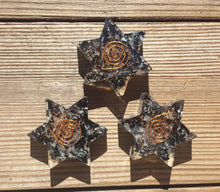 Load image into Gallery viewer, BLACK TOURMALINE Orgone Gemstone Star Charging Plate