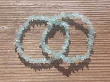 Load image into Gallery viewer, AQUAMARINE Natural Stone Gemstone Stretchy Chip Bracelet