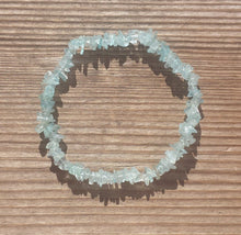 Load image into Gallery viewer, AQUAMARINE Natural Stone Gemstone Stretchy Chip Bracelet