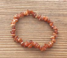 Load image into Gallery viewer, HESSONITE Natural Stone Gemstone Stretchy Chip Bracelet